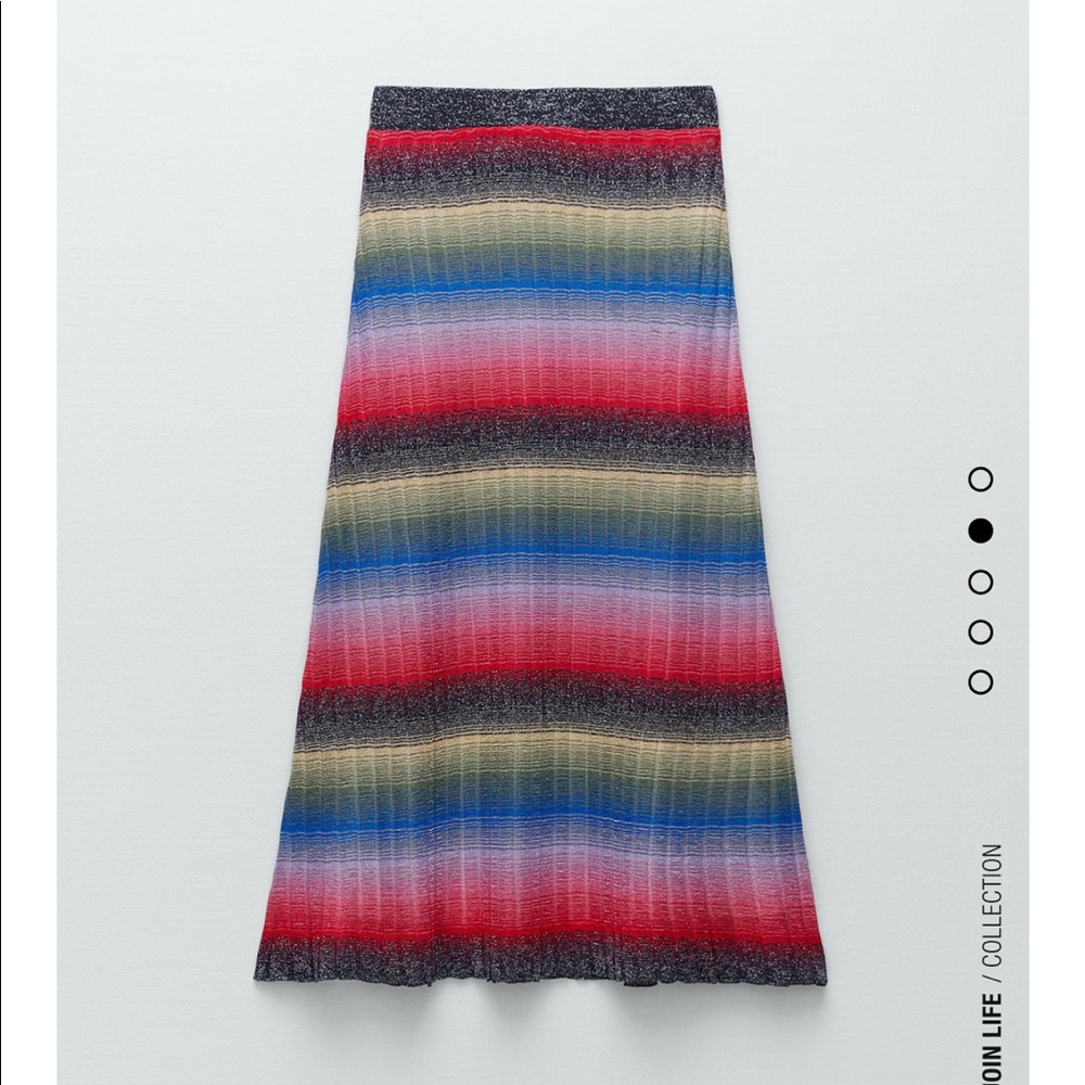 Zara Metallic Knit Skirt NEW